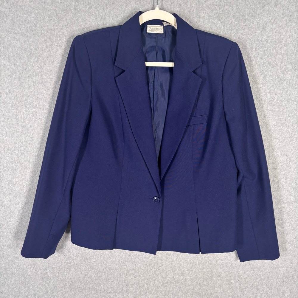 Vintage Donaldsons Blazer Size 14 Navy Minimalist Quiet Luxury Academia **
